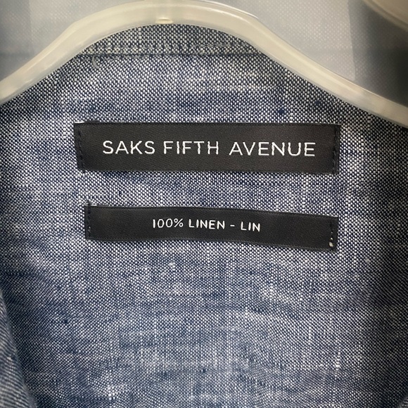 Men’s Saks fifth Ave linen short sleeve shirt size small - Picture 5 of 7
